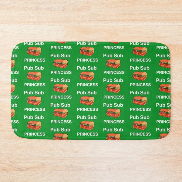 Artikelvorschau, Pub Sub Princess, Publix Sub Princess Weißer Text, klassisch grüner Hintergrund entworfen und verkauft von OneCatShop.