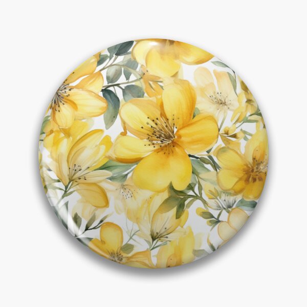 Item preview, Yellow watercolour floral pattern  designed and sold by florallover444.