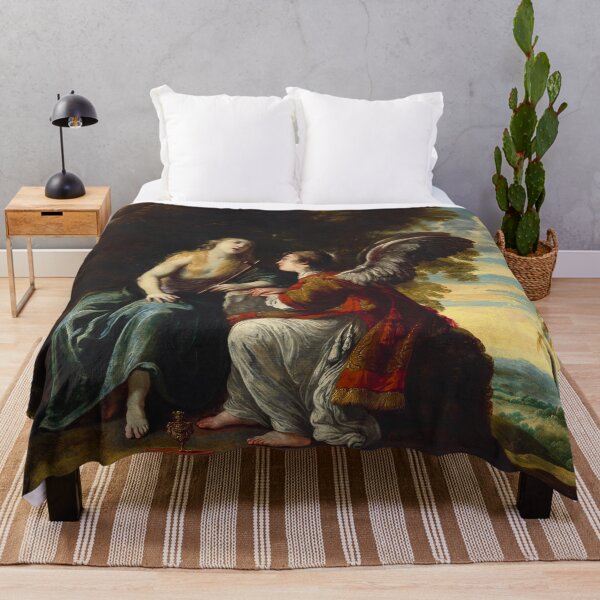 Item preview, Mary Magdalene Comforted by an Angel | Claude Vignon | 1626 Baroque Biblical Art designed and sold by CJET.
