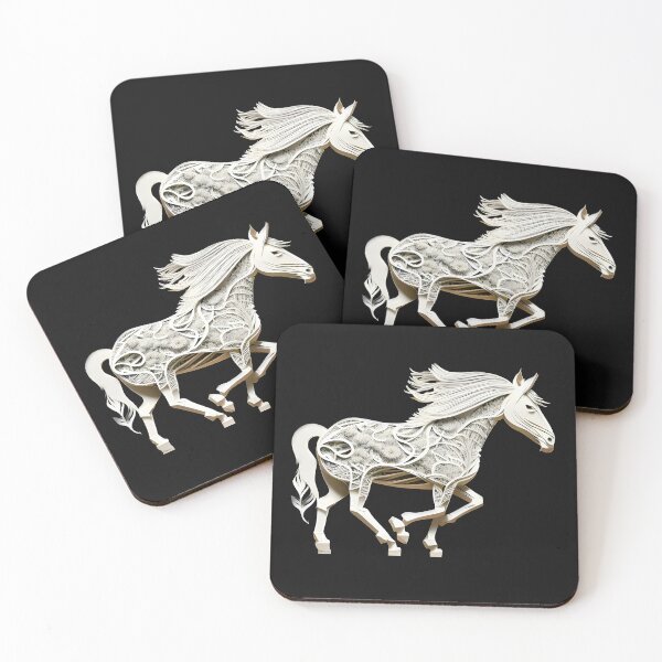 Item preview, White horse , Paper  cut out style ,  designed and sold by Inktown.
