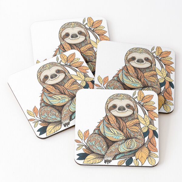 Item preview, Cute, colorful sloth in a tree designed and sold by SharpCookie.