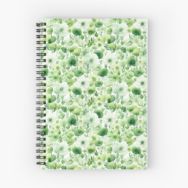 Item preview, Green watercolour floral pattern  designed and sold by florallover444.
