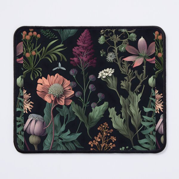 Item preview, black floral print designed and sold by Heathbarsmith.
