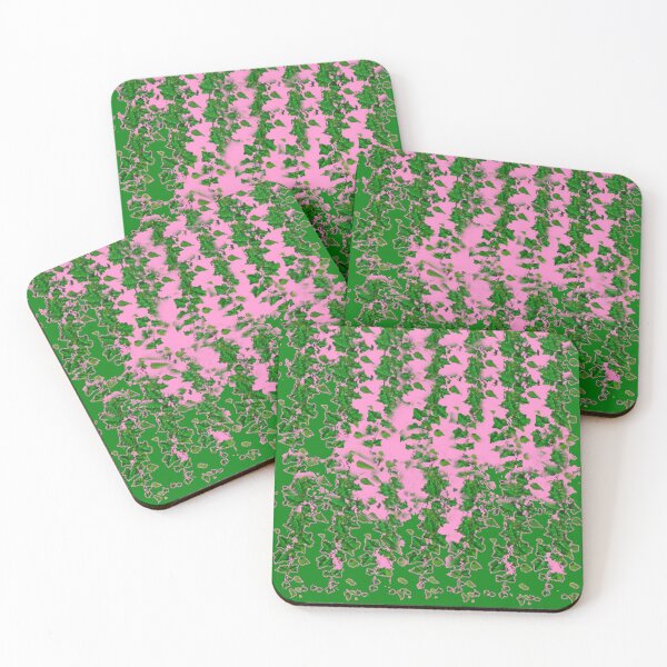 Item preview, ABSTRACT GREEN HANGING VINE IVY PLANTS GREEN-PINK ART designed and sold by sharlesart.