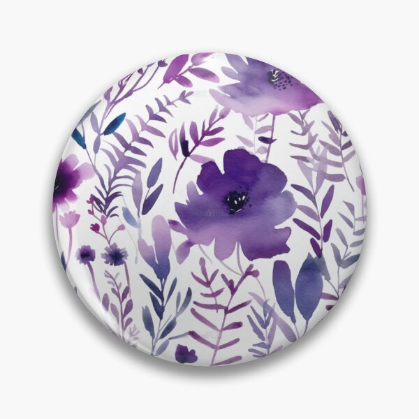 Item preview, Purple watercolour floral pattern  designed and sold by florallover444.