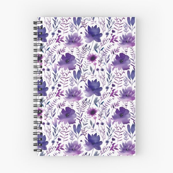 Item preview, Purple watercolour floral pattern  designed and sold by florallover444.