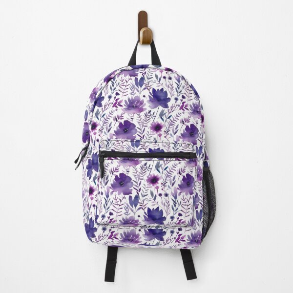 Item preview, Purple watercolour floral pattern designed and sold by florallover444.