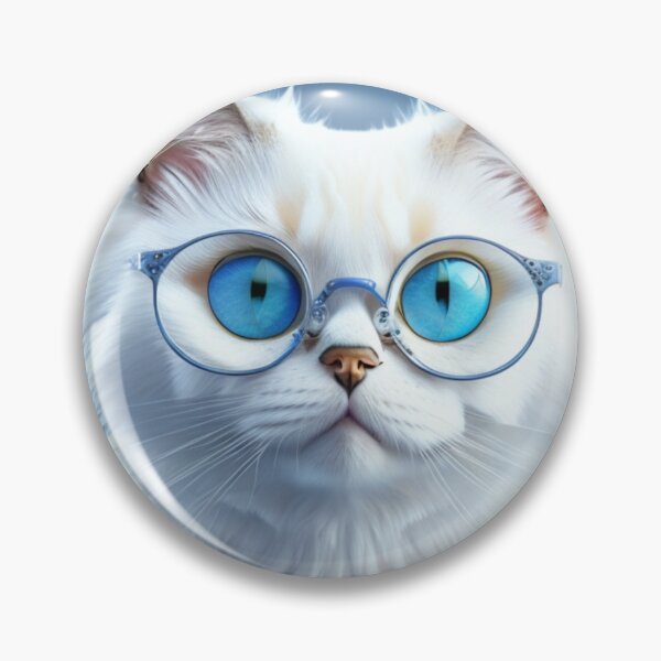 Item preview, Feline fashion: Meet the white cat that sets trends with its cool glasses! designed and sold by IvyHonorio8.