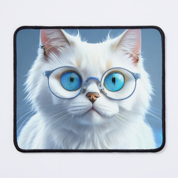 Item preview, Feline fashion: Meet the white cat that sets trends with its cool glasses! designed and sold by IvyHonorio8.