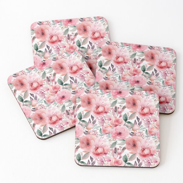 Item preview, Watercolour pink floral pattern  designed and sold by florallover444.