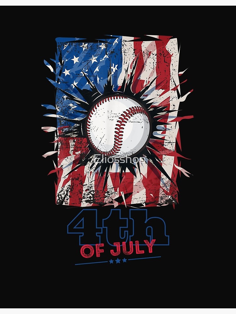 USA American Flag Patriotic Baseball 4th Of July Poster