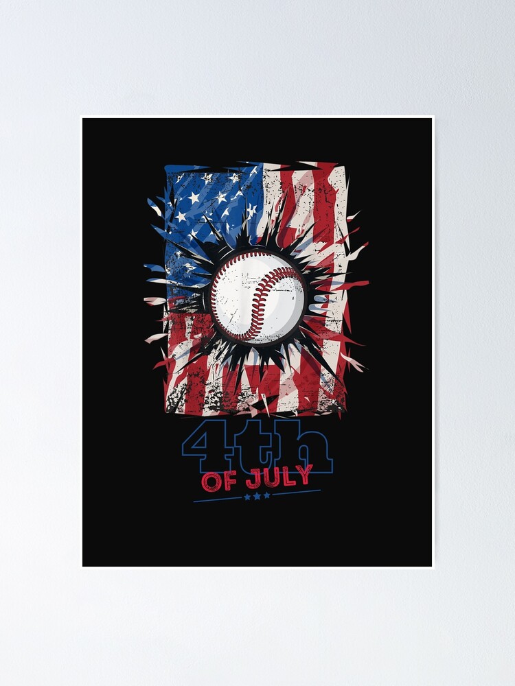 USA American Flag Patriotic Baseball 4th Of July Poster