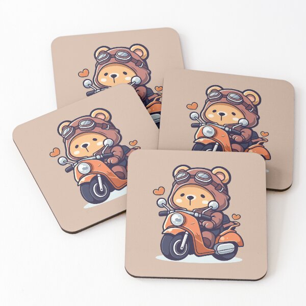 Item preview, Cute teddy bear on motorcycle designed and sold by Sofroshop.