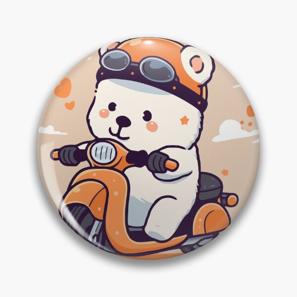 Item preview, Cute white bear on motorcycle designed and sold by Sofroshop.