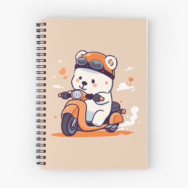 Item preview, Cute white bear on motorcycle designed and sold by Sofroshop.