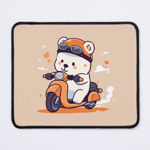 Item preview, Cute white bear on motorcycle designed and sold by Sofroshop.