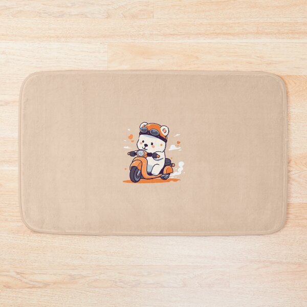 Item preview, Cute white bear on motorcycle designed and sold by Sofroshop.