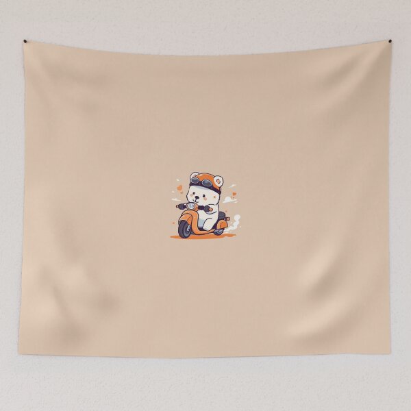 Item preview, Cute white bear on motorcycle designed and sold by Sofroshop.