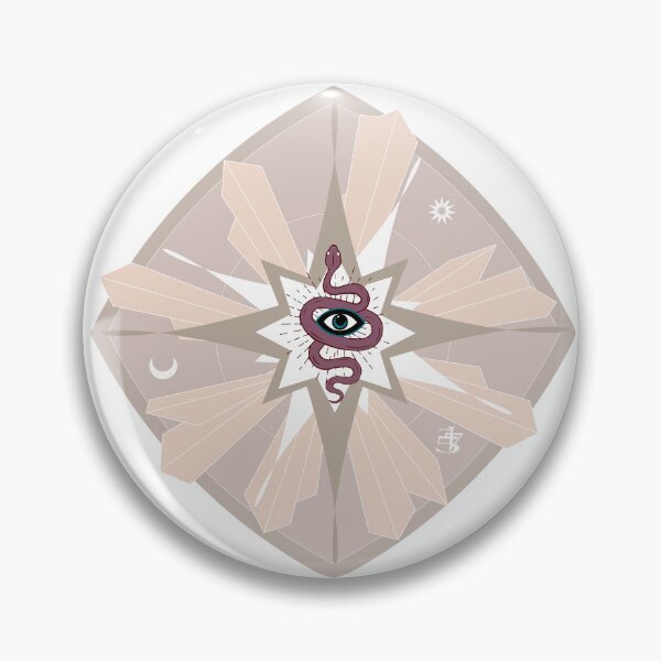 Item preview, Light pink crystal with snake mandala designed and sold by ArtDoor54.