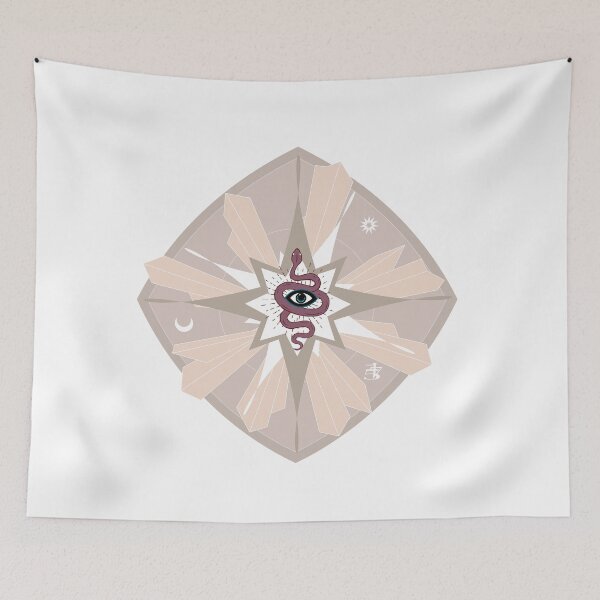 Item preview, Light pink crystal with snake mandala designed and sold by ArtDoor54.