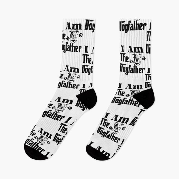 Item preview, I Am The Dogfather Funny Blue Eyed Bulldog with Paw Prints in Black Lettering designed and sold by JoyOfHopeStore.