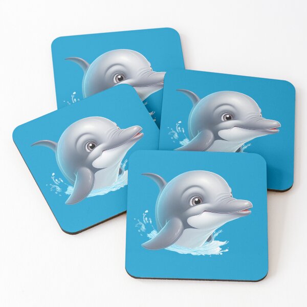 Item preview, cute animated dolphin in the water designed and sold by DigitalPixelize.