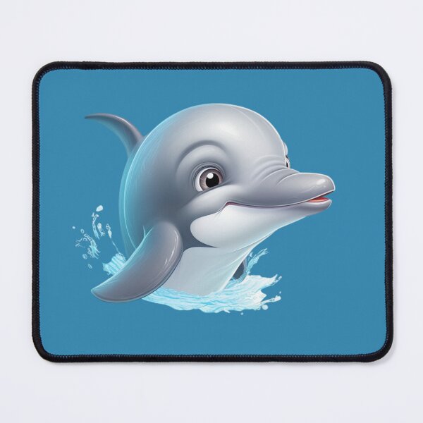 Item preview, cute animated dolphin in the water designed and sold by DigitalPixelize.