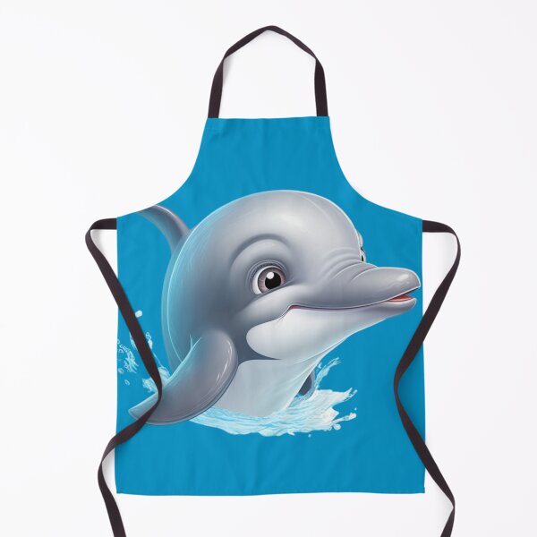 Item preview, cute animated dolphin in the water designed and sold by DigitalPixelize.
