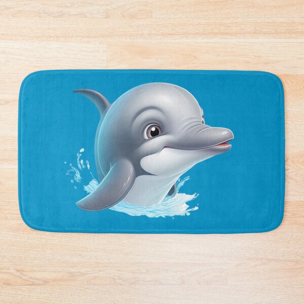 Item preview, cute animated dolphin in the water designed and sold by DigitalPixelize.
