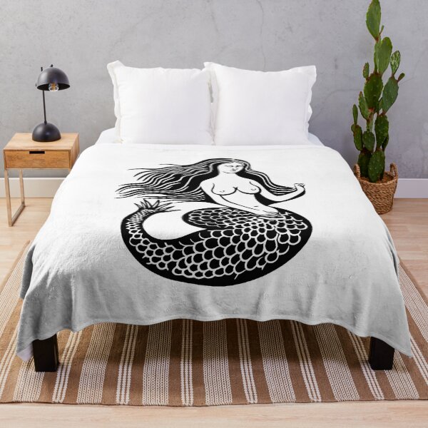 Item preview, Woodcut Mermaid  designed and sold by Texterns.