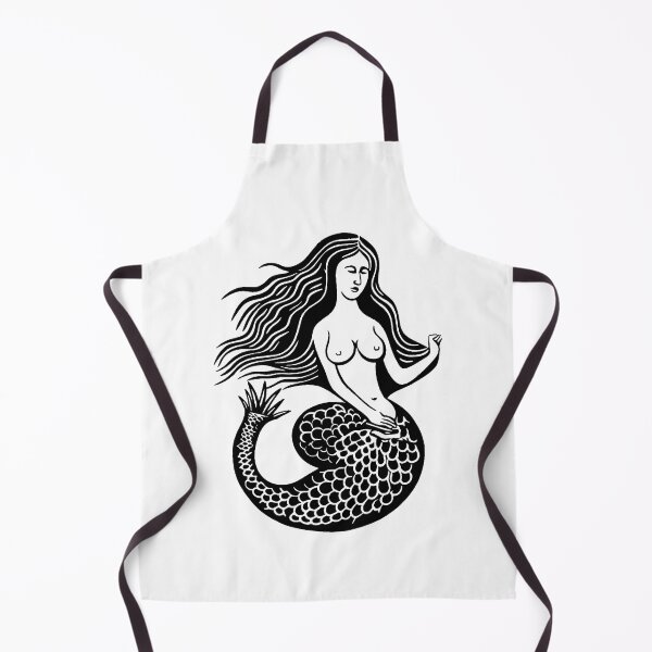 Item preview, Woodcut Mermaid  designed and sold by Texterns.