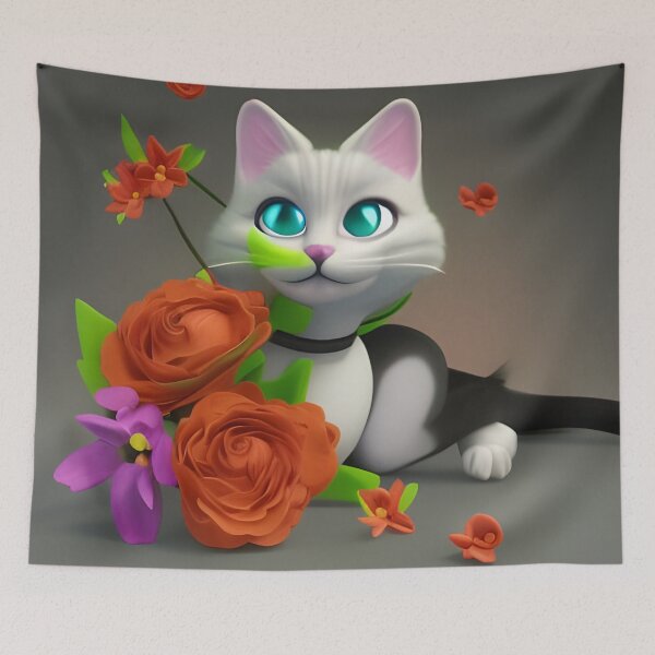 Item preview, Cat Flower 23 designed and sold by Camila Hamdan.