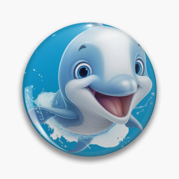 Item preview,  adorable animated dolphin digital art designed and sold by DigitalPixelize.