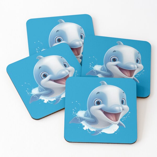 Item preview,  adorable animated dolphin digital art designed and sold by DigitalPixelize.