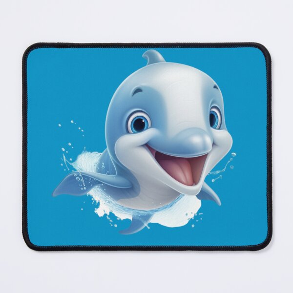 Item preview, adorable animated dolphin digital art designed and sold by DigitalPixelize.