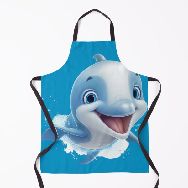Item preview, adorable animated dolphin digital art designed and sold by DigitalPixelize.