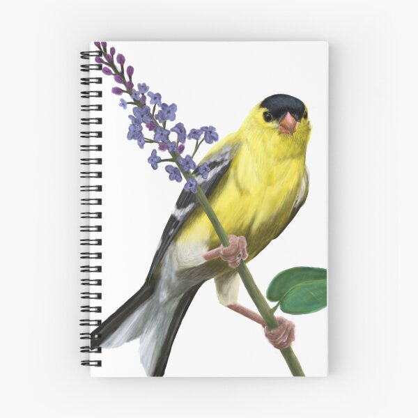 Item preview, American Goldfinch Perched on Flowers designed and sold by CreationsByBear.