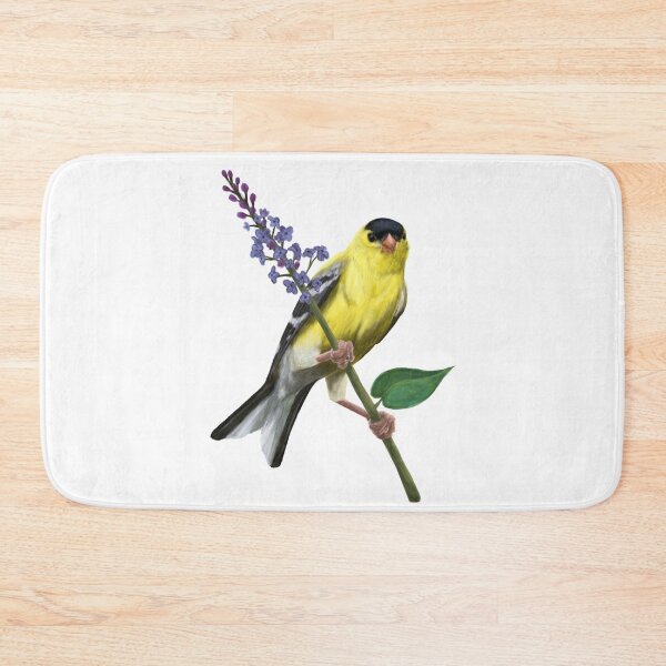 Item preview, American Goldfinch Perched on Flowers designed and sold by CreationsByBear.