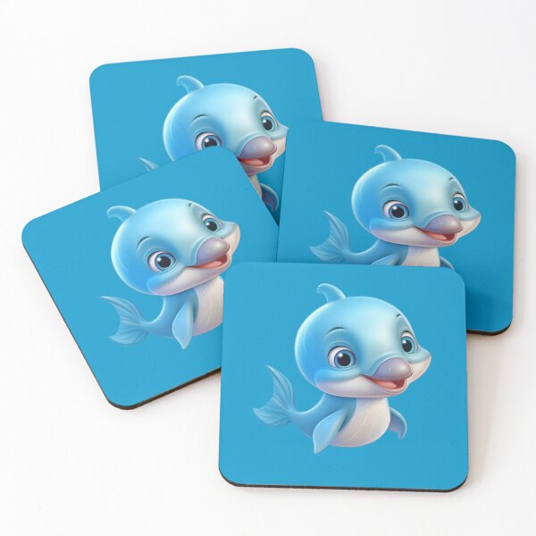 Item preview,  cute animated baby dolphin digital art designed and sold by DigitalPixelize.