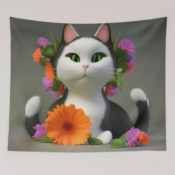 Item preview, Cat Flower 26 designed and sold by Camila Hamdan.
