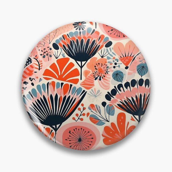 Aperçu de l'œuvre Motif de fleurs de pissenlit Art floral folklorique scandinave créée et vendue par HujiolStudio.