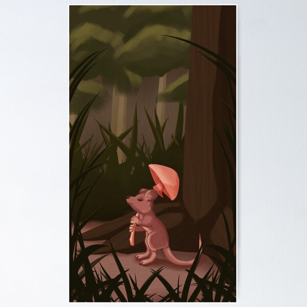 Item preview, Little Forest Mouse Chilling Under A Mushroom  designed and sold by AldiazArt.