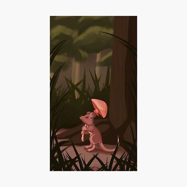 Item preview, Little Forest Mouse Chilling Under A Mushroom  designed and sold by AldiazArt.