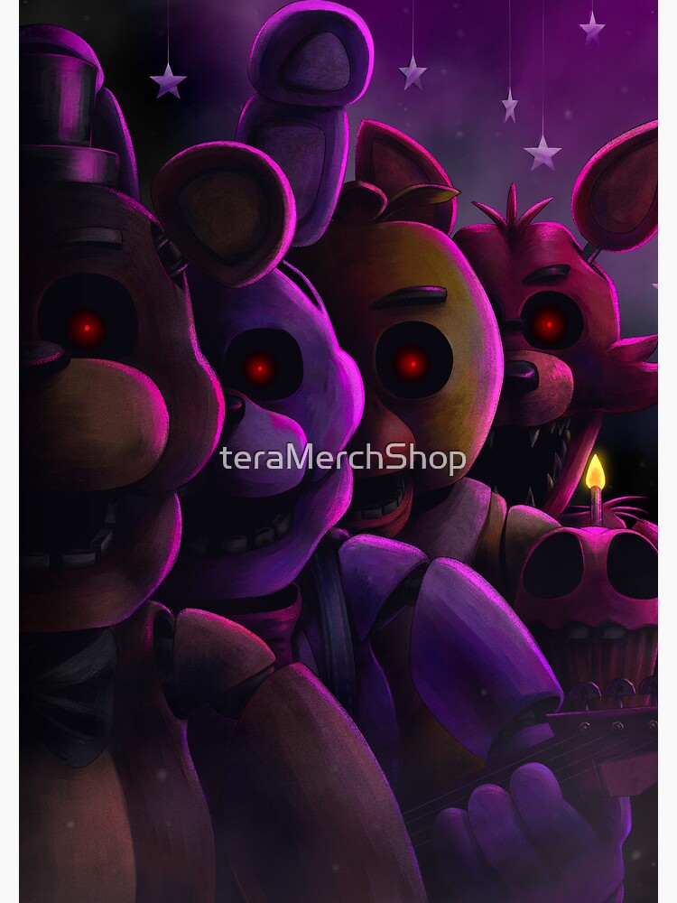 FNAF Window Stained Glass Inspired A3 Print Poster Five 