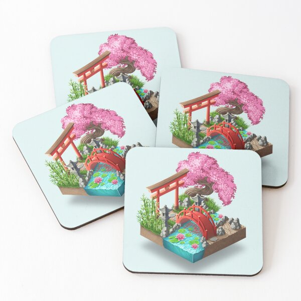 Item preview, Isometric Japanese zen garden designed and sold by TeaToucan.