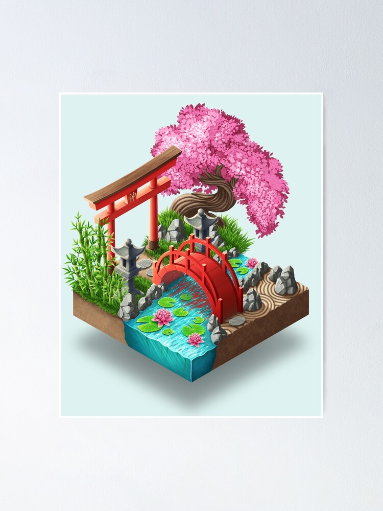 Póster Jardin zen japonais 