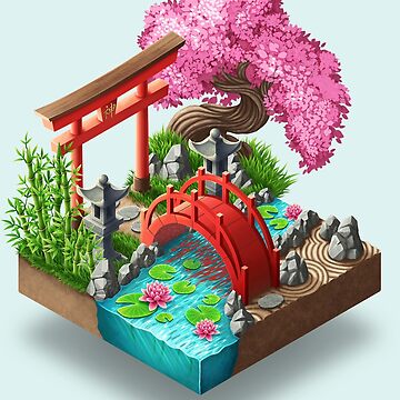 Póster Jardin zen japonais 