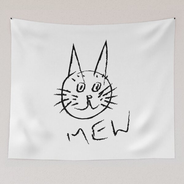 Item preview, Badly drawn cat says Mew designed and sold by QuirkyFreq.