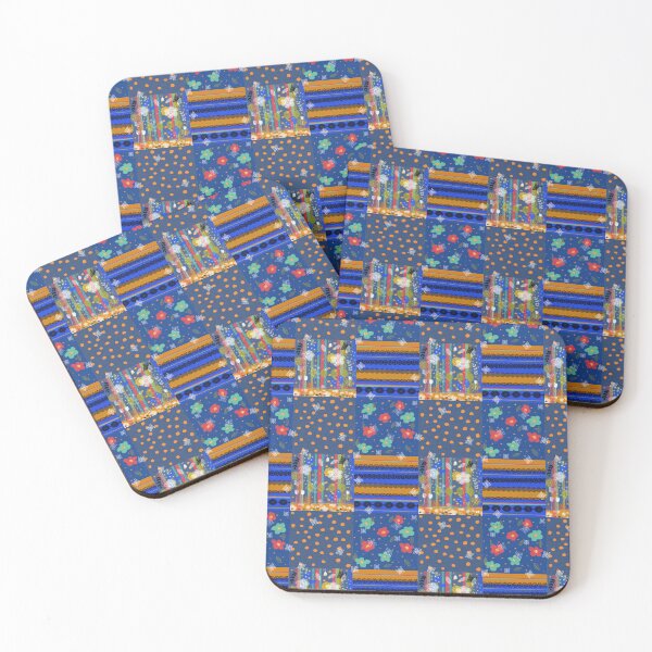Item preview, Butterflies, Flowers, Dots, Lace Stripes on Blue Denim designed and sold by Karina Kamenetzky.