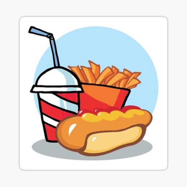 Frat Fast Food Fries Drink Sticker